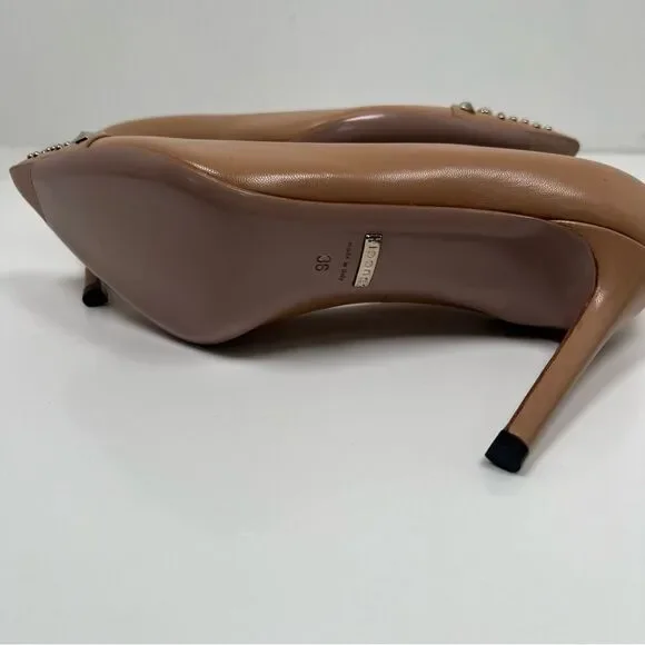 Gucci Gucci Beige Leather Studded Coline Pumps Size 38 - Picture 8 of 13